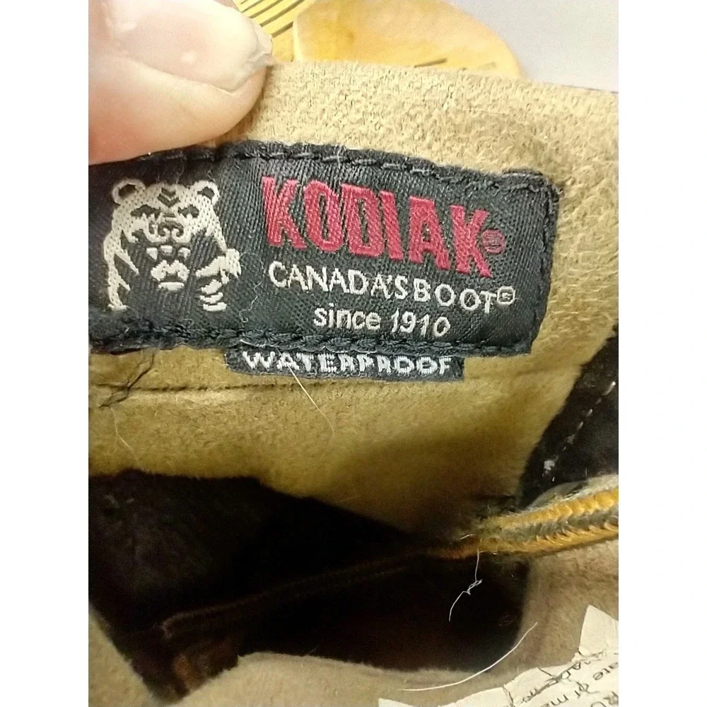 Kodiak Thane Waterproof‎ Boot GreenBrown Leather Mens Size 8 Ankle Canvas Rugged
